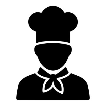 Chef Avatar With Hat Solid Black Vector Icon