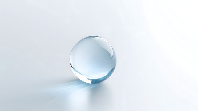 Abstract graphic background featuring a crystal clear water sphere with light reflection