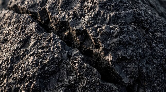 Macro texture of weathered dark basalt stone with deep fracture for luxury background and material concept