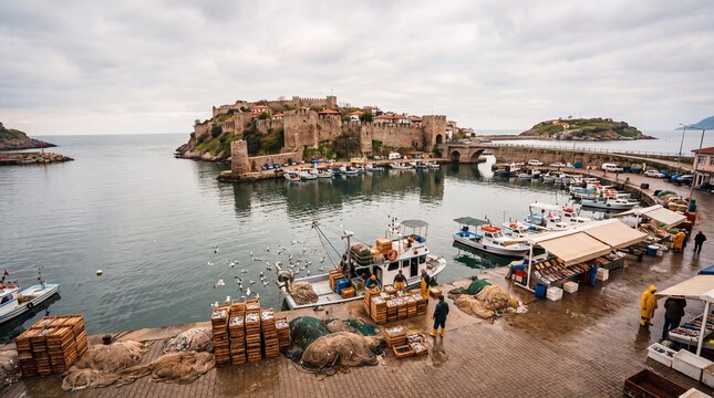 Amasra Twin Bays in Bartın &mdash; a fortified headland dividing two crescent, reflection-mirrored waterside composition