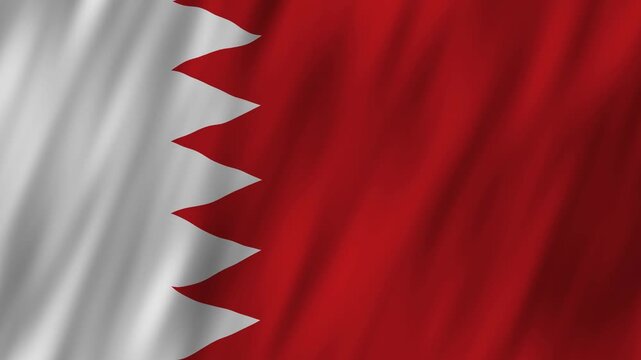 Bahrain flag waving in the wind 4K animation background