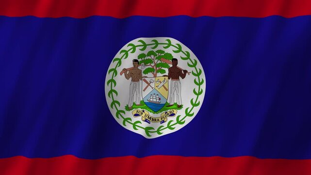 Belize flag waving in the wind 4K animation background