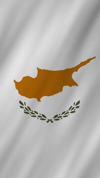 Cyprus flag waving in the wind 4K animation vertical video