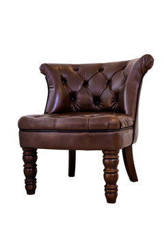 Old vintage brown leather chair