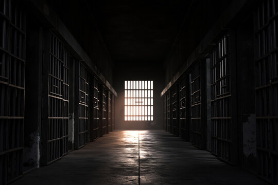 empty prison hallway.