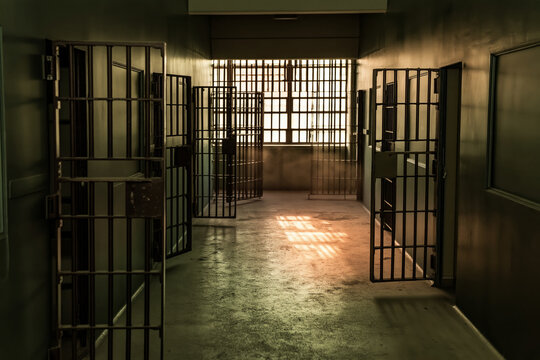 empty prison hallway.
