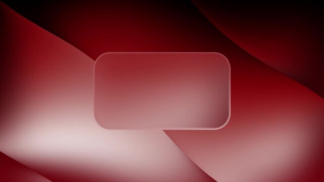 Abstract Red Glassmorphism Card Frame Animation with Blurred Frosted Glass Plate and Smooth Wavy Motion Background Loop for UI UX Banner Text Overlay