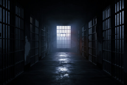 empty prison hallway.