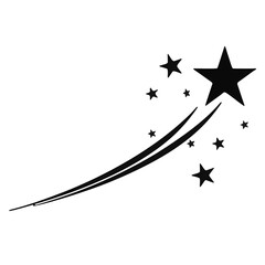 Shooting Star Vector Illustration Black Silhouette Falling Star Isolated on White Background © Bayu Akbar