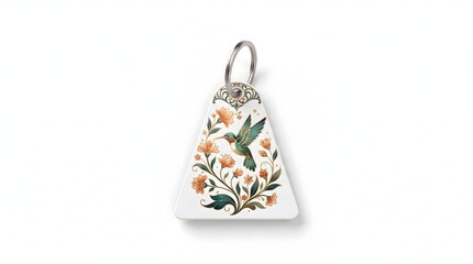 Fototapeta premium Hummingbird Floral Keychain Design