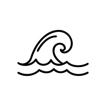 Ocean wave icon outline simple water symbol.
