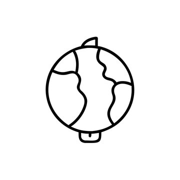 Black outline hot air balloon icon. minimalist line art travel symbol.