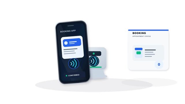Contactless mobile payment animation using smartphone and nfc reader