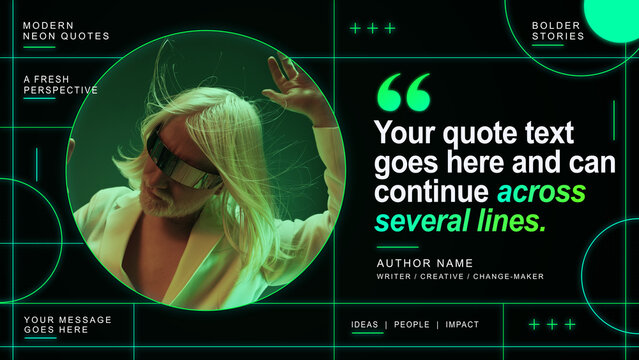 Neon Quote Green Circle Horizontal