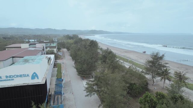 aerial view pangandaran east beach west java indonesia
