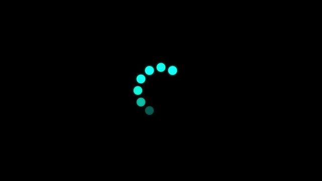 Animated circular loading mark with black background and no background 4k animation 

