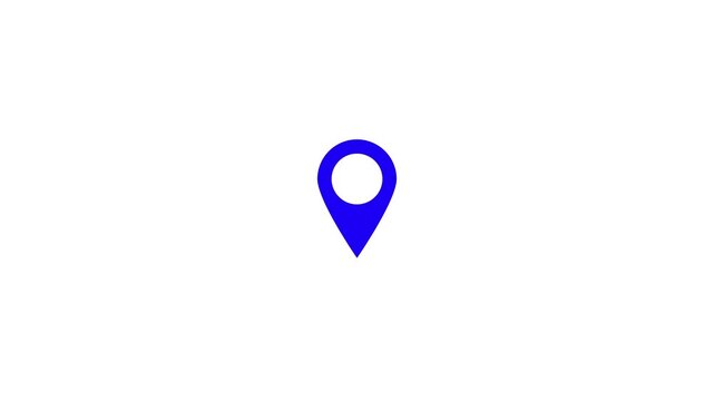 location pin map marker icon with circular center on clean white background, minimal navigation symbol for GPS, address, travel, mapping, web interface and location .