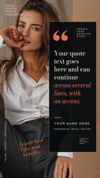 Editorial Quote Titles Copper. Vertical Stories Opener for Social Media.