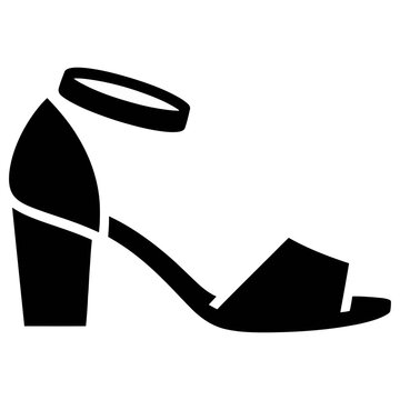 High heel sandal footwear fashion vector graphic illustration symbol style