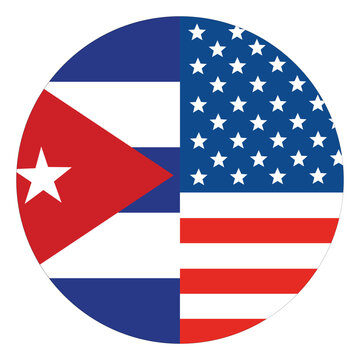 United States and South Korea Flags Combined in Circular Split Emblem