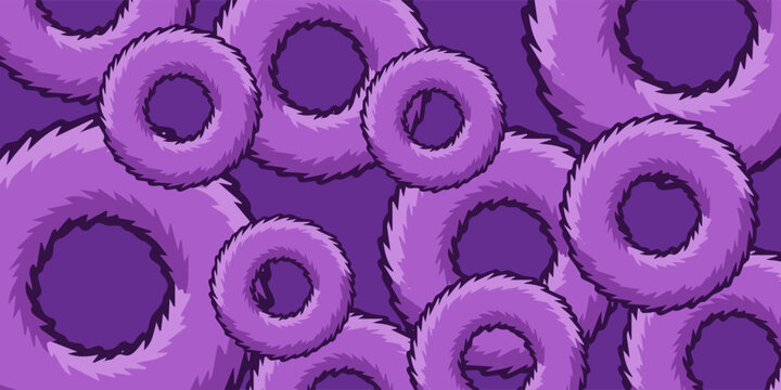Abstract Illustration of Purple Circular Shapes Emulating Microbial or Cellular Structures