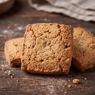 Fresh Baked Cookies on Rustic Wooden Surface.