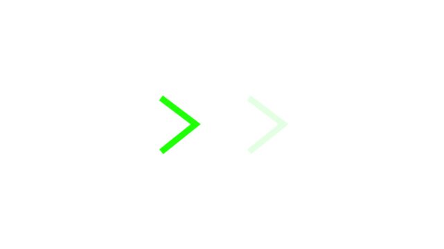 Green gradient forward arrows on a whit background, representing movement, direction, speed, progress, and navigation. Clean modern graphic suitable for animation, presentations, and motion design.