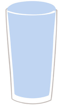表面張力で盛り上がったコップの水のイラスト