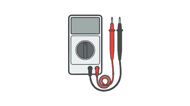 Digital multimeter flat vector icon isolated on white background