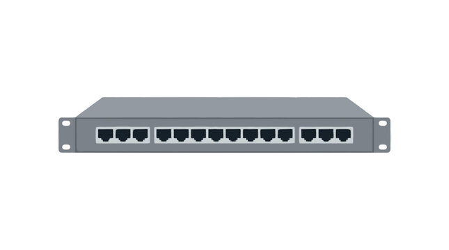 Network switch flat vector icon isolated on white background