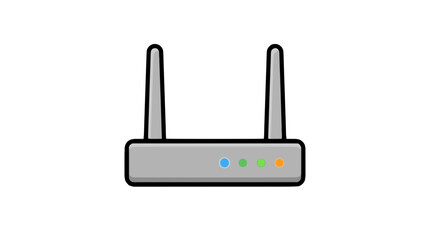 Fototapeta premium Wireless router flat vector icon isolated on white background