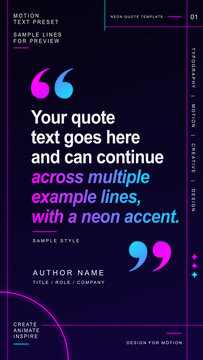 Editorial Quote Titles Neon Typography v01