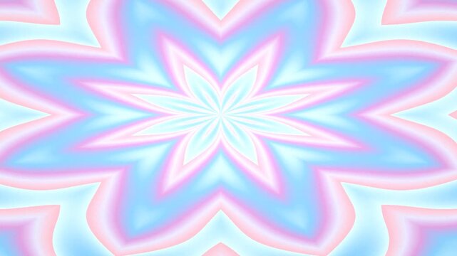 Mandala pattern radiating in blue and pink shades