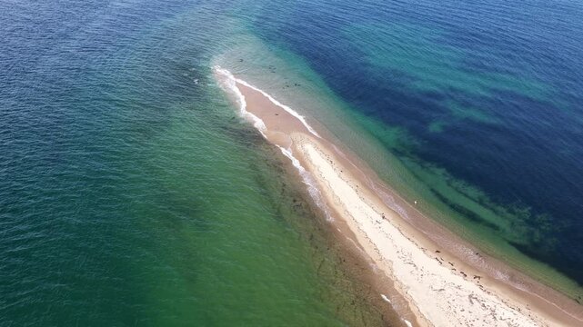 drone of the tip of north point bach in block island