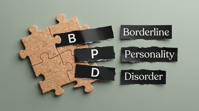 Borderline personality disorder puzzle pieces illustration