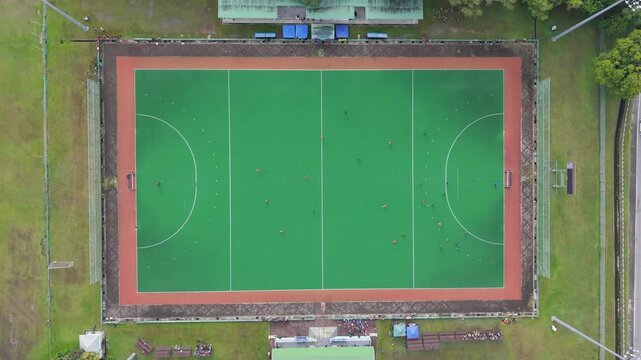 An aerial view Likas sport Stadium centre of a major sporting event in the Sabah state especially for track and field or football league.