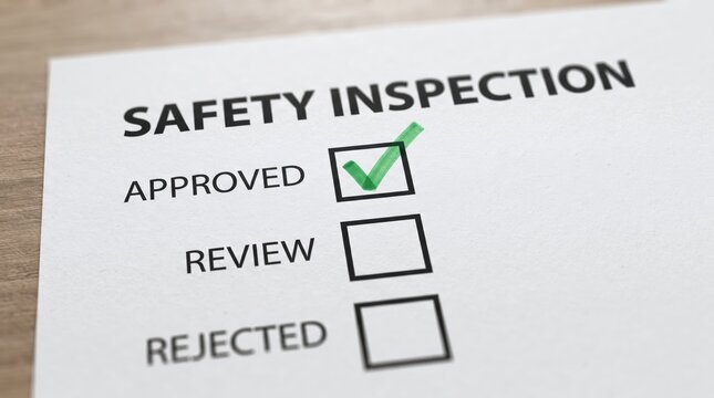 Safety inspection approved checklist with green checkmark