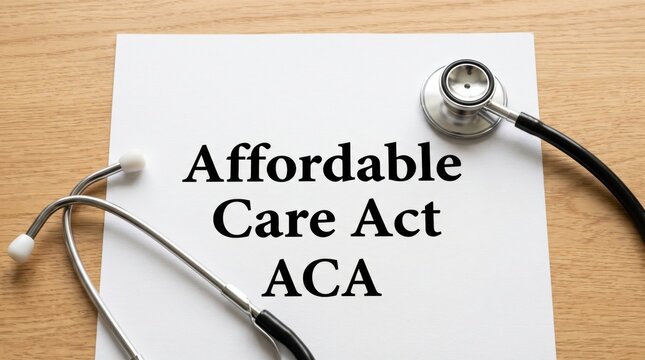 Affordable care act stethoscope on document