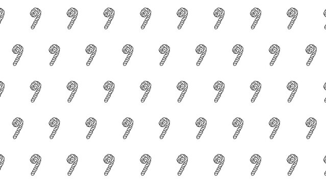 Hand Drawn candy cane seamless pattern winter holiday sweet peppermint treat illustration with alpha transparent background
