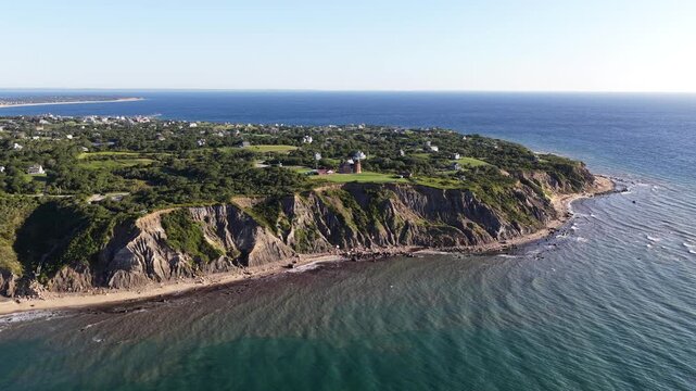 aerial view of mohegan bluffs beach in block island rhode island