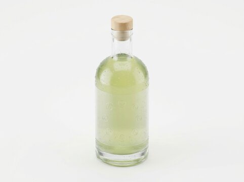 Functional beverage bottle, healthy hydration, isolated on white background