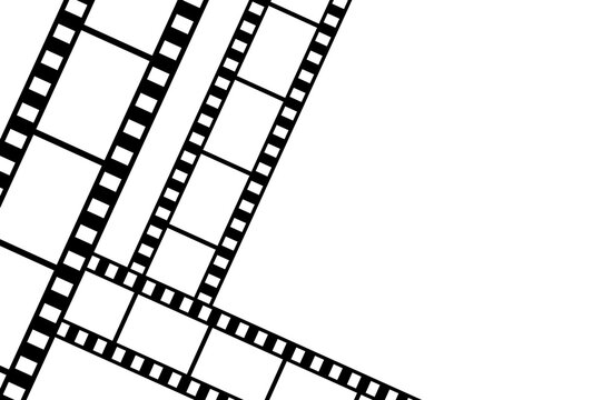 Film strip on a transparent background for movie making design elements for cinema industry on transparent background.