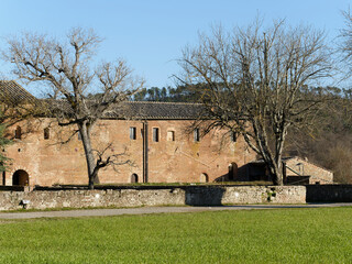 Obraz premium details of the Abbey of San Galgano in Chiusdino in the province of Siena