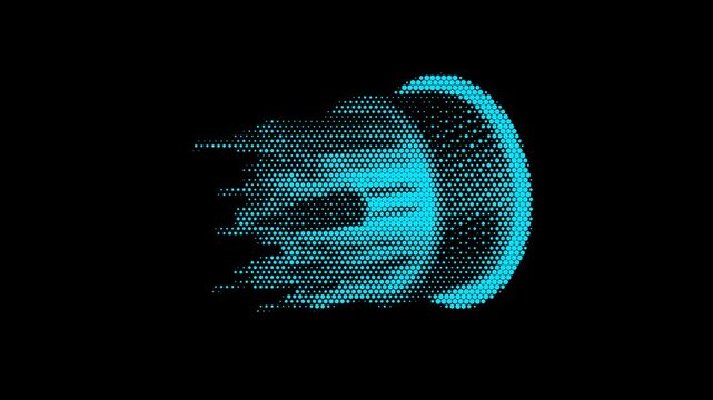 Fiber Optic Cable Cross Section Halftone Dots Assemble Disassemble Loop Animation High Speed Broadband Light Transmission Motion Graphics 4K 60FPS Video Footage