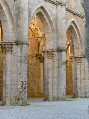 Obraz premium details of the Abbey of San Galgano in Chiusdino in the province of Siena