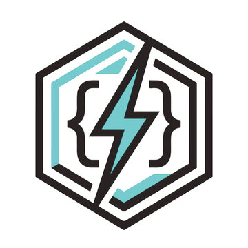 Fast Code Development Lightning Bolt Icon.