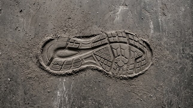 Detailed Footwear Sole Impression in Dust