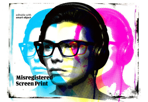 Misregistered Screen Print Effect