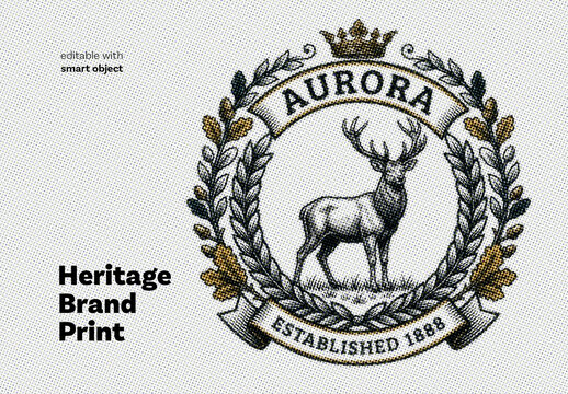 Heritage Brand Print Effect