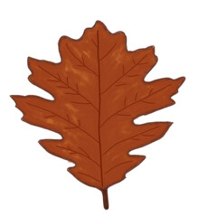 Fototapeta premium Single autumn leaf illustration for foliage design and seasonal background